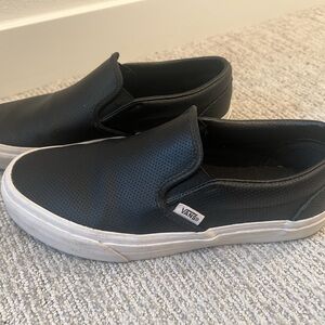 Black leather Vans
